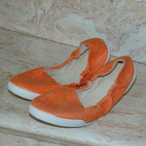 Kruzers Orange Sands Snakeskin Print Foldable Slip-on Rubber Sole Comfort Shoes